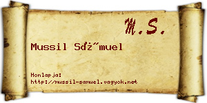 Mussil Sámuel névjegykártya
